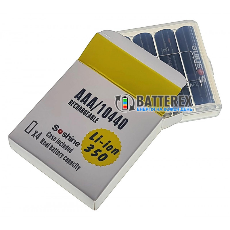 Аккумулятор 10440 AAA Li-ion 3.7V Soshine ICR 350 mah 2A без платы защиты Аккумулятор 10440 AAA Li-ion 3.7V Soshine ICR 350 mah 2A без платы защиты