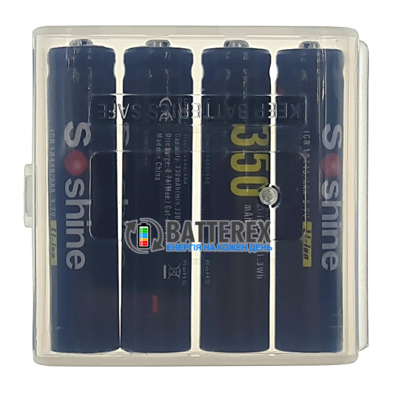 Аккумулятор 10440 AAA Li-ion 3.7V Soshine ICR 350 mah 2A без платы защиты Аккумулятор 10440 AAA Li-ion 3.7V Soshine ICR 350 mah 2A без платы защиты