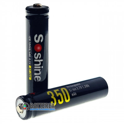 10440 AAA Li-ion Soshine ICR 350mah 3.7V 2A без защиты