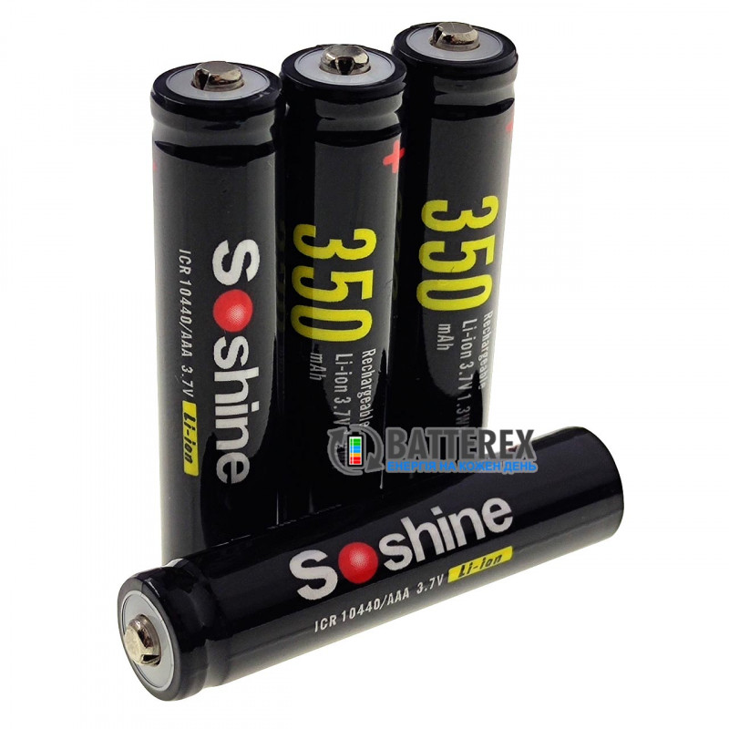 Аккумулятор 10440 AAA Li-ion 3.7V Soshine ICR 350 mah 2A без платы защиты Аккумулятор 10440 AAA Li-ion 3.7V Soshine ICR 350 mah 2A без платы защиты