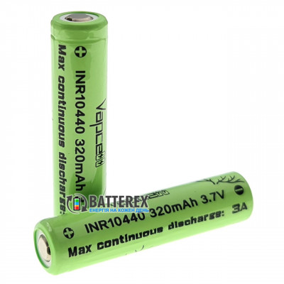 10440 AAA Li-ion Vapcell INR 320mah 3.7V 3A высокотоковый без защиты