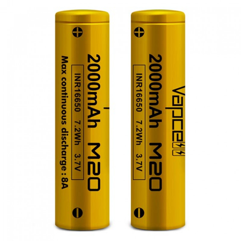 Аккумулятор 16650 Vapcell INR M20 2000mah 3.7V 8A без платы защиты Аккумулятор 16650 Vapcell INR M20 2000mah 3.7V 8A без платы защиты