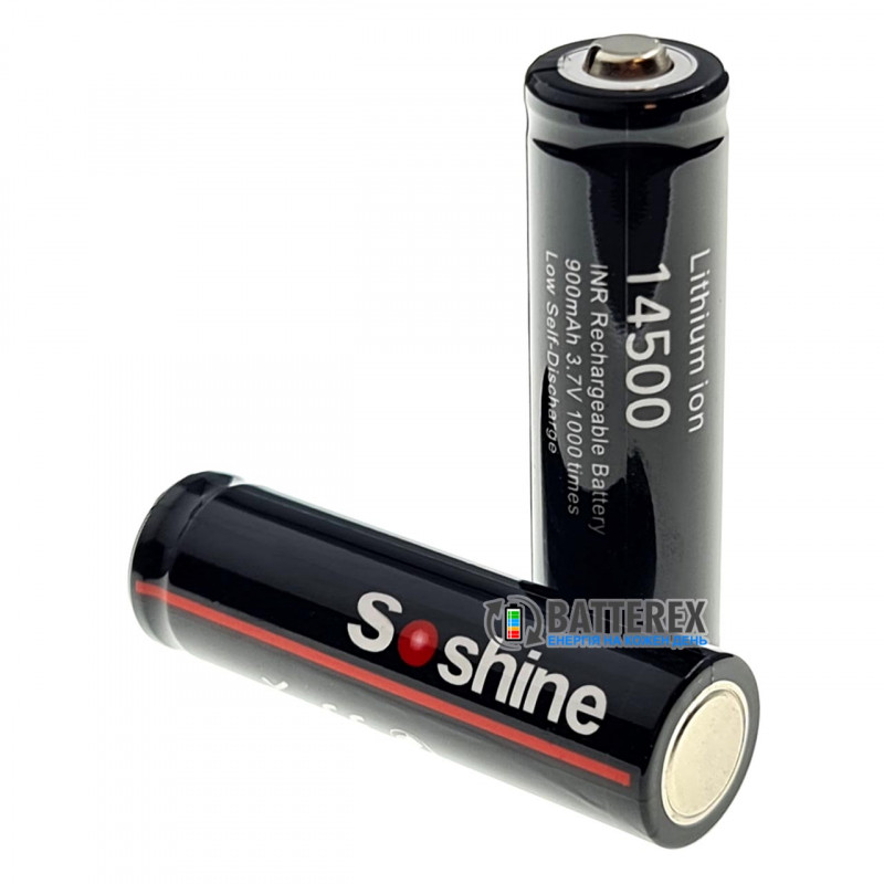 Аккумулятор 14500 Soshine 900mah 3.7V 2.7A Button Top без защиты Аккумулятор 14500 Soshine 900mah 3.7V 2.7A Button Top без защиты