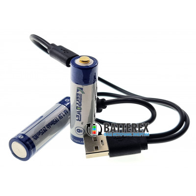 AA Li-ion Keeppower 1950mah 1.5V Protected micro USB - литиевый АА аккумулятор с постоянным напряжением 1.5V с зарядкой от USB AA Li-ion Keeppower 1950mah 1.5V Protected micro USB - литиевый АА аккумулятор с постоянным напряжением 1.5V с зарядкой от USB