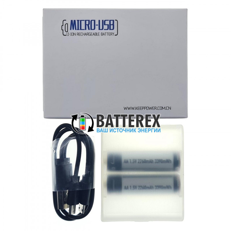 Литиевый АА аккумулятор Li-ion Keeppower 1.5V 2260mah с зарядкой от USB с постоянным напряжением 1.5В Литиевый АА аккумулятор Li-ion Keeppower 1.5V 2260mah с зарядкой от USB с постоянным напряжением 1.5В
