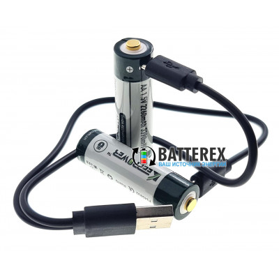 AA Li-ion Keeppower 2260mah 1.5V Protected micro USB - литиевый АА аккумулятор с постоянным напряжением 1.5V с зарядкой от USB