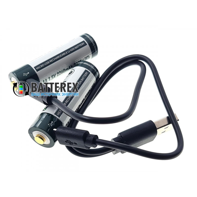 Литиевый АА аккумулятор Li-ion Keeppower 1.5V 2260mah с зарядкой от USB с постоянным напряжением 1.5В Литиевый АА аккумулятор Li-ion Keeppower 1.5V 2260mah с зарядкой от USB с постоянным напряжением 1.5В