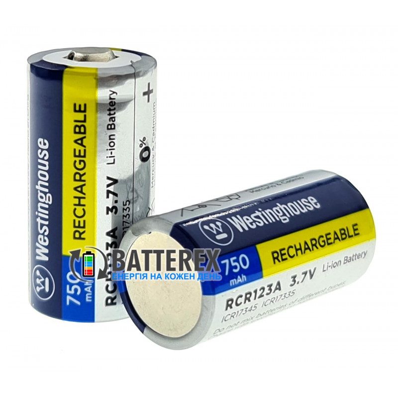 Аккумулятор 16340 CR123A Li-ion Westinghouse 750mah 3.7V 2A Button Top без защиты Аккумулятор 16340 CR123A Li-ion Westinghouse 750mah 3.7V 2A Button Top без защиты