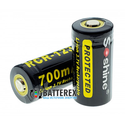 16340 CR123A Soshine 700mah 3,7V с защитой 16340 CR123A Soshine 700mah 3,7V с защитой