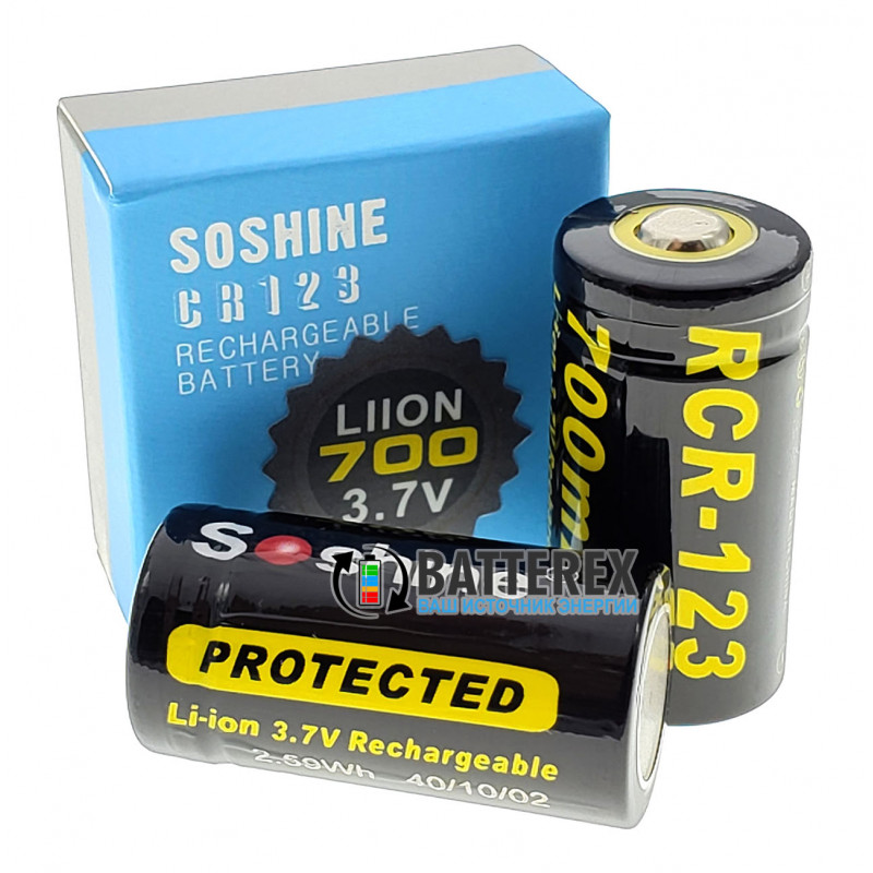 Аккумулятор 16340 CR123a Soshine 700mah 3,7V с защитой Аккумулятор 16340 CR123a Soshine 700mah 3,7V с защитой