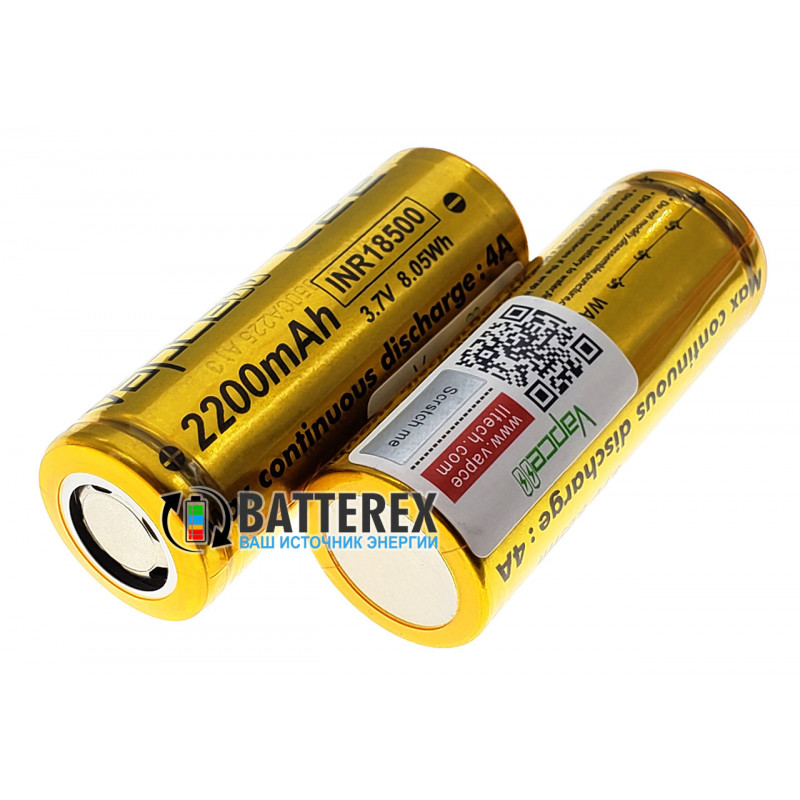 Аккумулятор Li-ion 18500 Vapcell L22 2200mah 3.7V 4A без защиты Аккумулятор Li-ion 18500 Vapcell L22 2200mah 3.7V 4A без защиты