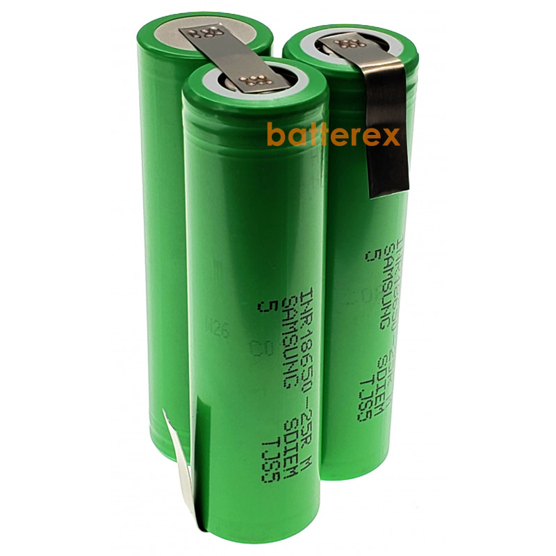 Сборка 18650 3S 11.1-12.6V 20A 2500mah из 3х аккумуляторов 18650 Samsung 25R 2500mah для шуруповёрта (треугольная) Сборка 18650 3S 11.1-12.6V 20A 2500mah из 3х аккумуляторов 18650 Samsung 25R 2500mah для шуруповёрта (треугольная)