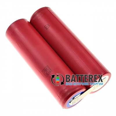 Сборка 2S 7.4V 10A 3500mah из 2х аккумуляторов 18650 Sanyo NCR18650GA