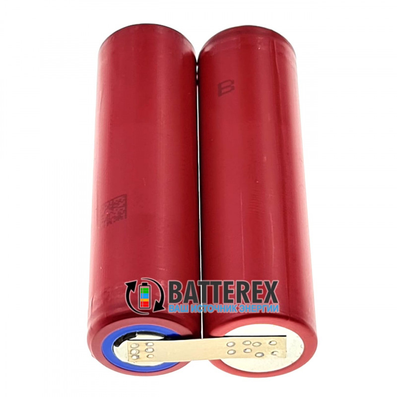 Сборка 18650 2S 7,4V 3500mah на базе аккумуляторов 18650 Sanyo NCR18650GA 3500mah 10А Сборка 18650 2S 7,4V 3500mah на базе аккумуляторов 18650 Sanyo NCR18650GA 3500mah 10А