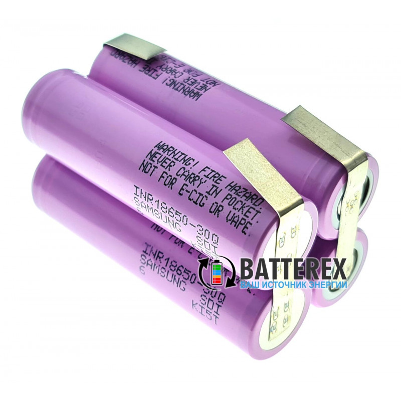 Сборка 2S2P 8.4V 6000mah из 4х аккумуляторов 18650 Samsung 30Q 3000mah Сборка 2S2P 8.4V 6000mah из 4х аккумуляторов 18650 Samsung 30Q 3000mah
