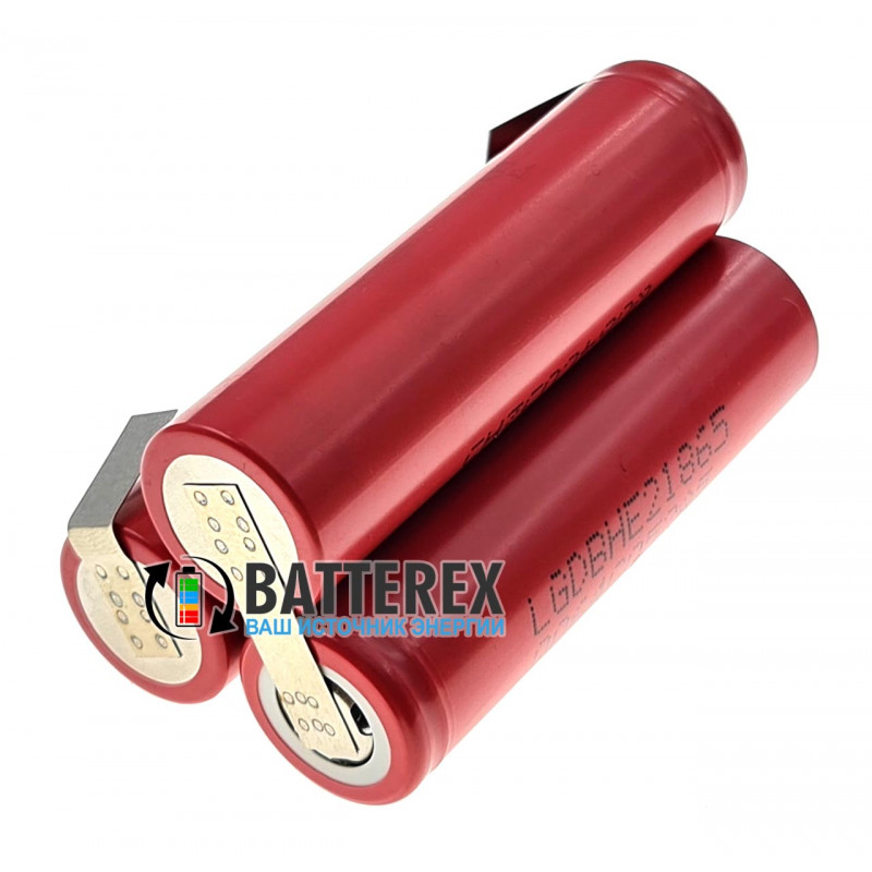 Аккумуляторная сборка 18650 3S 12V 2500mah 20A из 3х аккумуляторов 18650 LG HE2 2500mah треугольная для электроинструмента