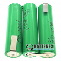 Сборка 3S 11.1-12.6V 20A 2500mah из 3х аккумуляторов 18650 Samsung 25R для шуруповёрта (плоская)