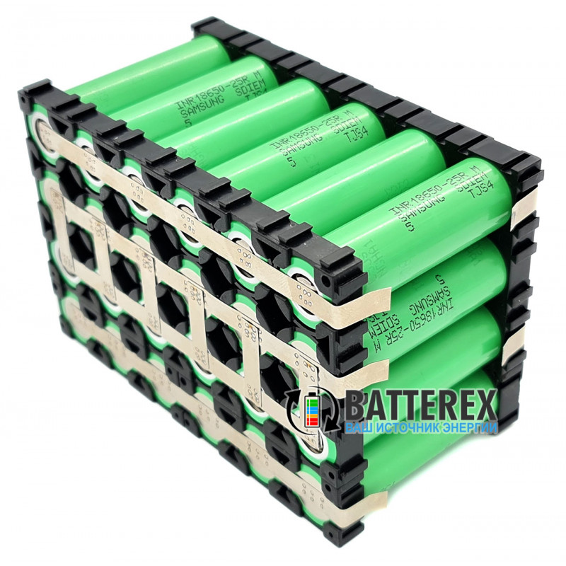 Сборка 4S6P 14,8V 15000mah из 24х аккумуляторов 18650 Samsung 25R 2500mah 20А (прямоугольная) Сборка 4S6P 14,8V 15000mah из 24х аккумуляторов 18650 Samsung 25R 2500mah 20А (прямоугольная)