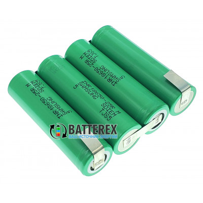 Сборка 4S 14.8-16.8V 20A 2500mah из 4х аккумуляторов 18650 Samsung 25R для шуруповёрта (плоская) Сборка 4S 14.8-16.8V 20A 2500mah из 4х аккумуляторов 18650 Samsung 25R для шуруповёрта (плоская)