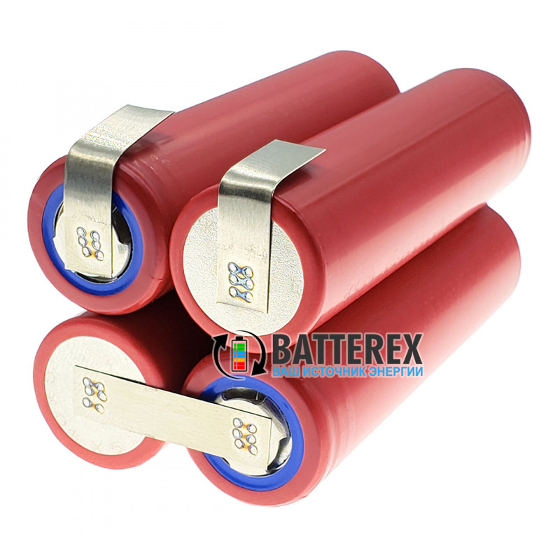 Сборка 18650 4S 14,8V 3500mah 10A из 4х аккумуляторов 18650 Sanyo NCR18650GA 3500mah 10А (прямоугольная) Сборка 18650 4S 14,8V 3500mah 10A из 4х аккумуляторов 18650 Sanyo NCR18650GA 3500mah 10А (прямоугольная)