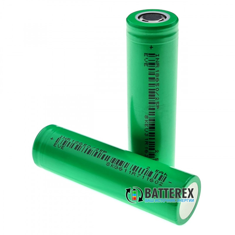 Аккумулятор высокотоковый 18650 EVE INR18650 25P 2500mAh 3.6V - постоянный ток до 30A