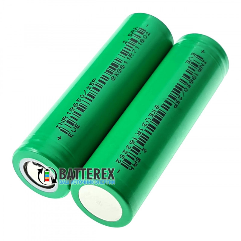 Аккумулятор высокотоковый 18650 EVE INR18650 25P 2500mAh 3.6V - постоянный ток до 30A