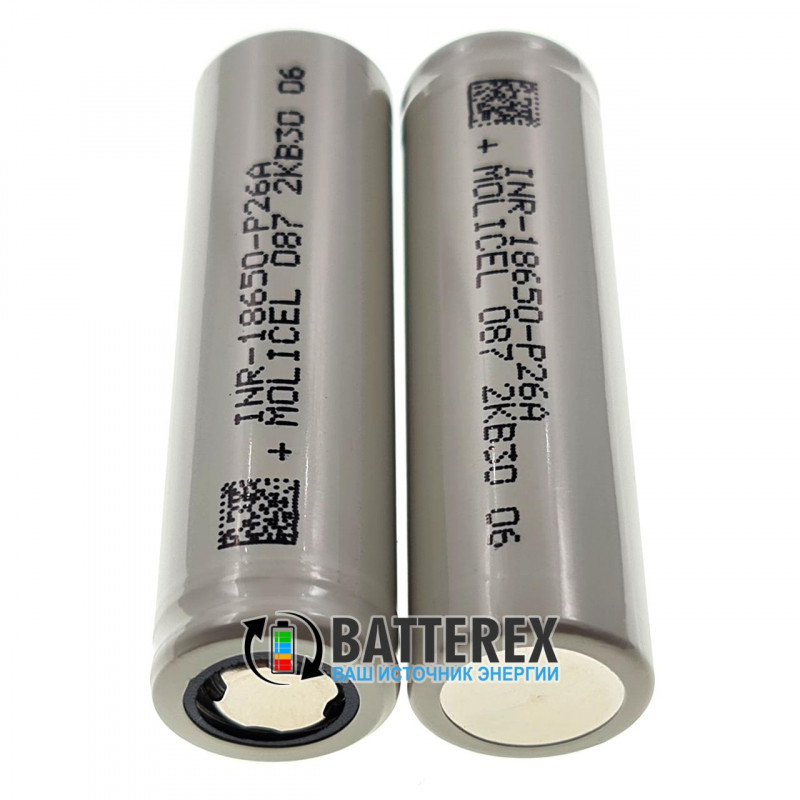 Аккумулятор 18650 Molicel INR-18650-P26A 2600mah 3.6V высокотоковый 35A Аккумулятор 18650 Molicel INR-18650-P26A 2600mah 3.6V высокотоковый 35A