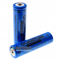 18650 Quantum ICR18650 2000mah 3.7V 2A Button Top с выпуклым контактом плюс (для фонарей)