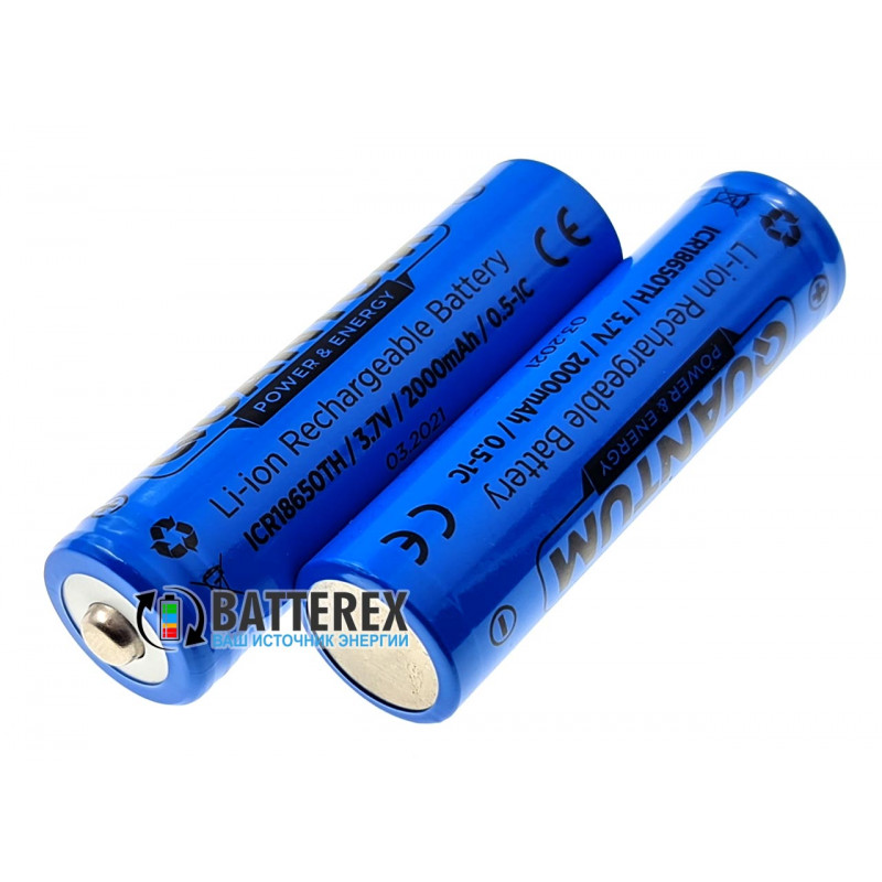 Аккумулятор 18650 Quantum ICR18650 2000mah 3.7V Button Top с выпуклым контактом плюс Аккумулятор 18650 Quantum ICR18650 2000mah 3.7V Button Top с выпуклым контактом плюс