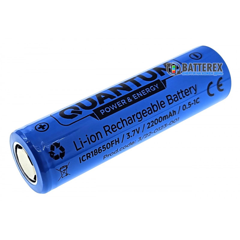 Аккумулятор 18650 Quantum ICR18650 2200mah 3.7V 2A Аккумулятор 18650 Quantum ICR18650 2200mah 3.7V 2A