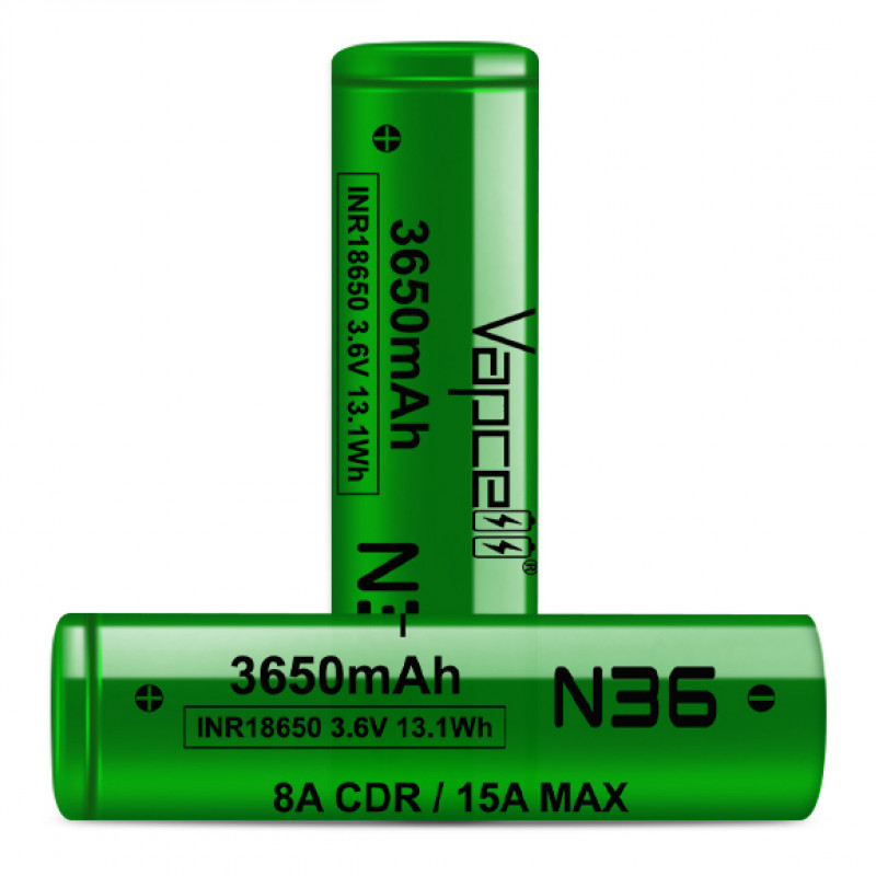 Аккумулятор Li-ion 18650 Vapcell INR N36 3650mah 3.6V 8/15A высокотоковый Аккумулятор Li-ion 18650 Vapcell INR N36 3650mah 3.6V 8/15A высокотоковый