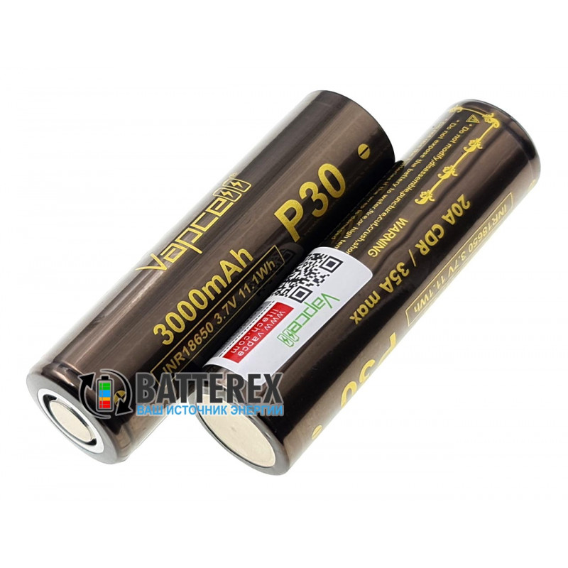 Аккумулятор 18650 Vapcell P30 3000mah 3.7V высокотоковый 20A Аккумулятор 18650 Vapcell P30 3000mah 3.7V высокотоковый 20A