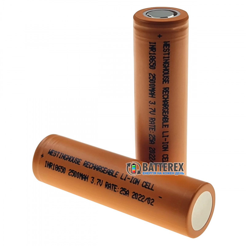 Аккумулятор 18650 Westinghouse INR18650 2500mah 3.7V 25A высокотоковый Аккумулятор 18650 Westinghouse INR18650 2500mah 3.7V 25A высокотоковый