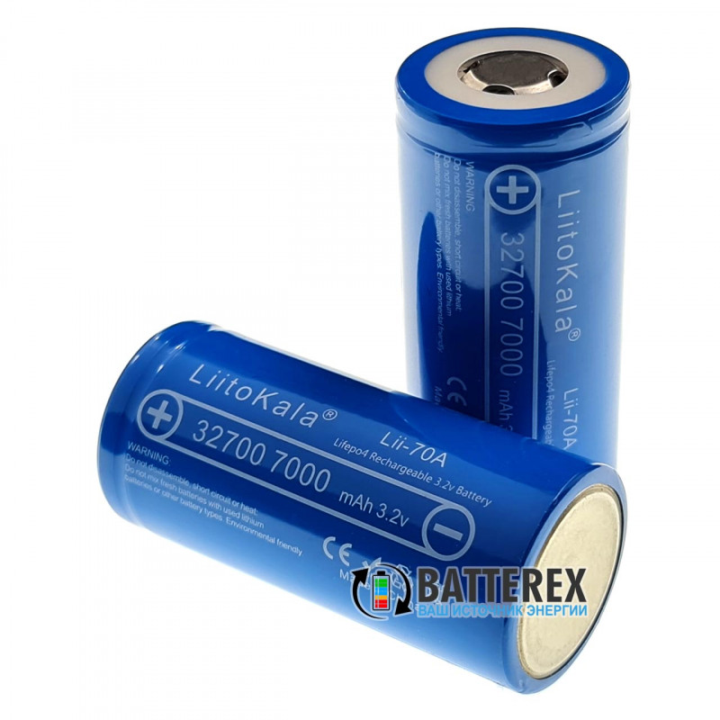 Аккумулятор LiFePO4 32700 Liitokala Lii-70A 7000mah 3.2V 30A Аккумулятор LiFePO4 32700 Liitokala Lii-70A 7000mah 3.2V 30A