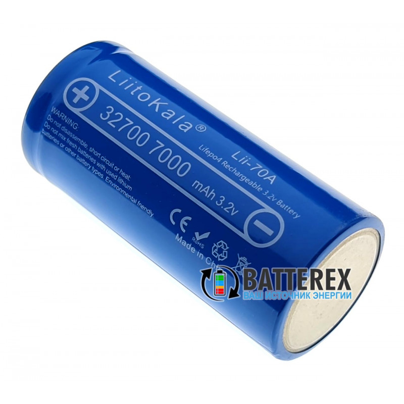 Аккумулятор LiFePO4 32700 Liitokala Lii-70A 7000mah 3.2V 30A Аккумулятор LiFePO4 32700 Liitokala Lii-70A 7000mah 3.2V 30A