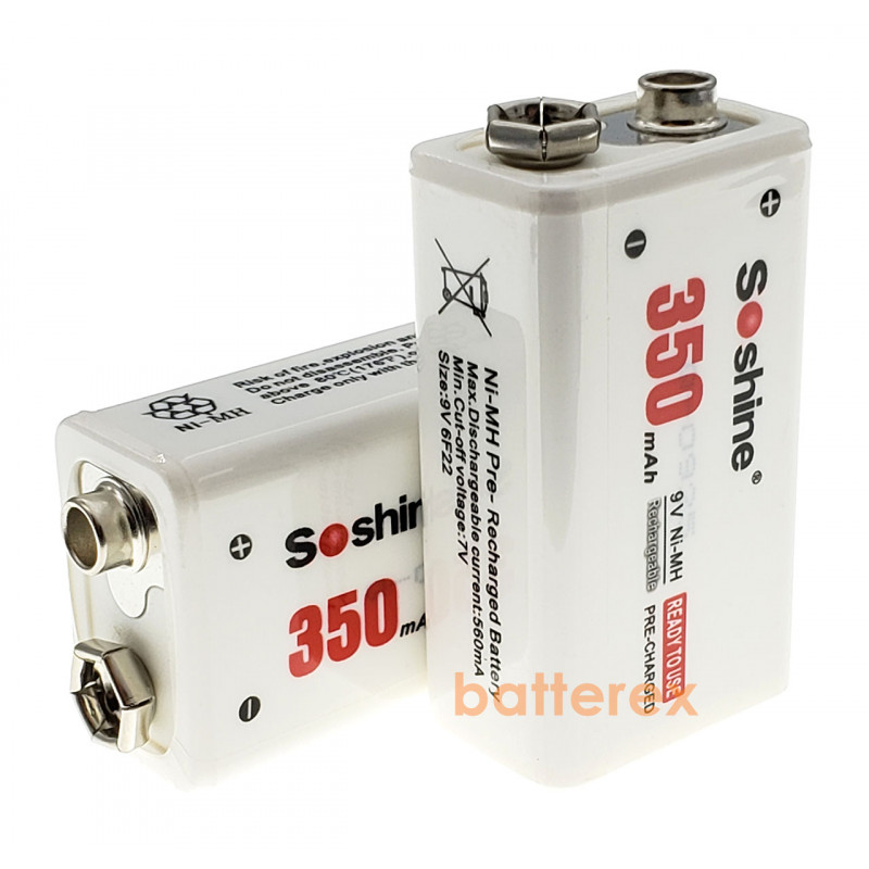 Аккумулятор Крона Soshine 9V 350mah Ni-MH - максимальная ёмкость для долгой работы