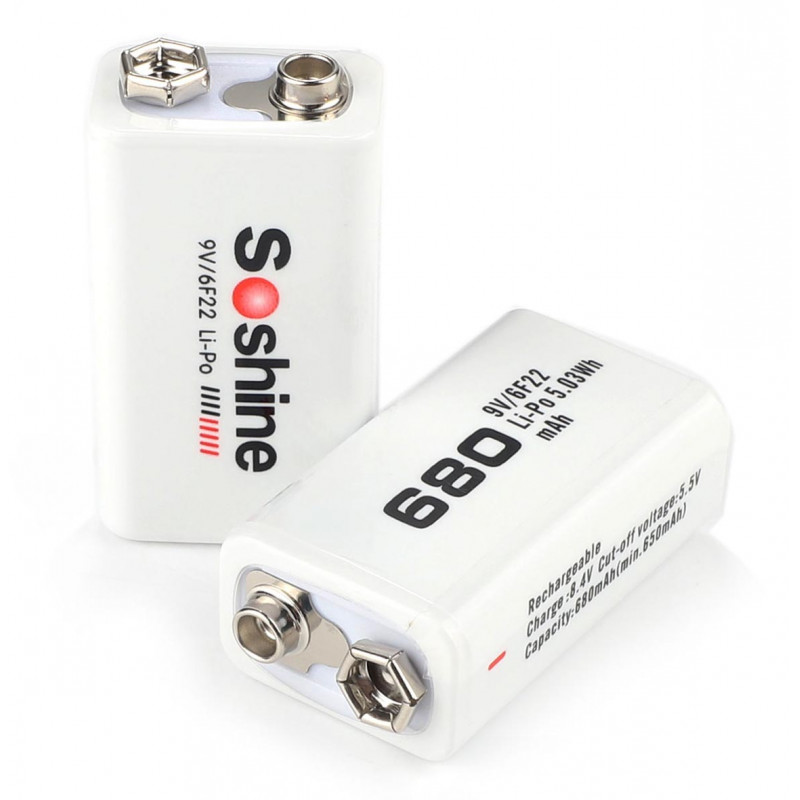 Аккумулятор Крона литий-полимерный Li-Po Soshine Li-7.4V-680 680 mah Аккумулятор Крона литий-полимерный Li-Po Soshine Li-7.4V-680 680 mah