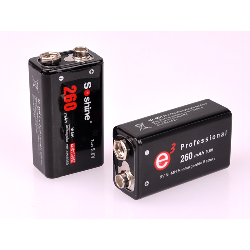 Аккумулятор Крона Soshine 9.6V 260mah с повышенным напряжением для долгой работы Аккумулятор Крона Soshine 9.6V 260mah с повышенным напряжением для долгой работы