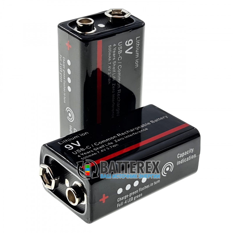 USB аккумулятор Крона Li-Ion Soshine 9V 500mah с портом Type-C для зарядки и индикатором уровня заряда USB аккумулятор Крона Li-Ion Soshine 9V 500mah с портом Type-C для зарядки и индикатором уровня заряда