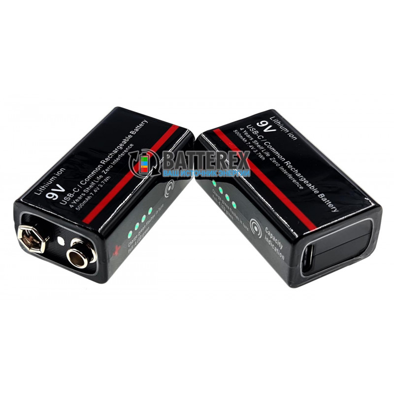 USB аккумулятор Крона Li-Ion Soshine 9V 500mah с портом Type-C для зарядки и индикатором уровня заряда USB аккумулятор Крона Li-Ion Soshine 9V 500mah с портом Type-C для зарядки и индикатором уровня заряда