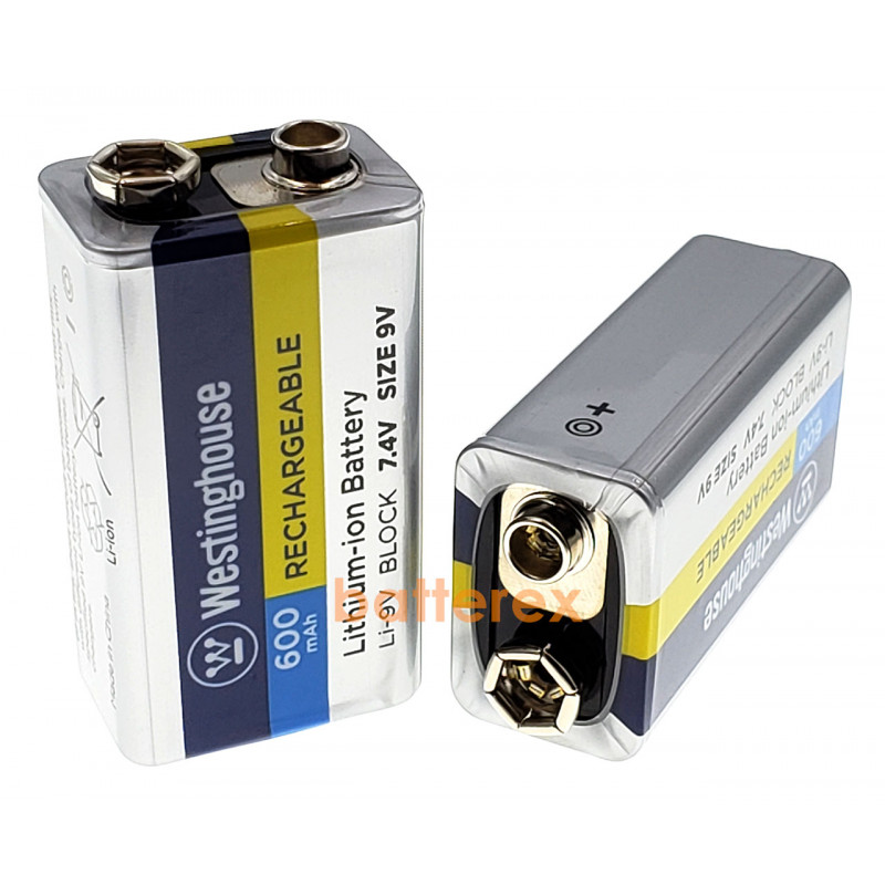 Литий-ионный аккумулятор Крона Li-Ion Westinghouse 9V 600mah + бокс в подарок