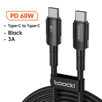 Кабель Toocki 60W Type-C - Type-C, чорний, 1 м. (TQ-X51С3)