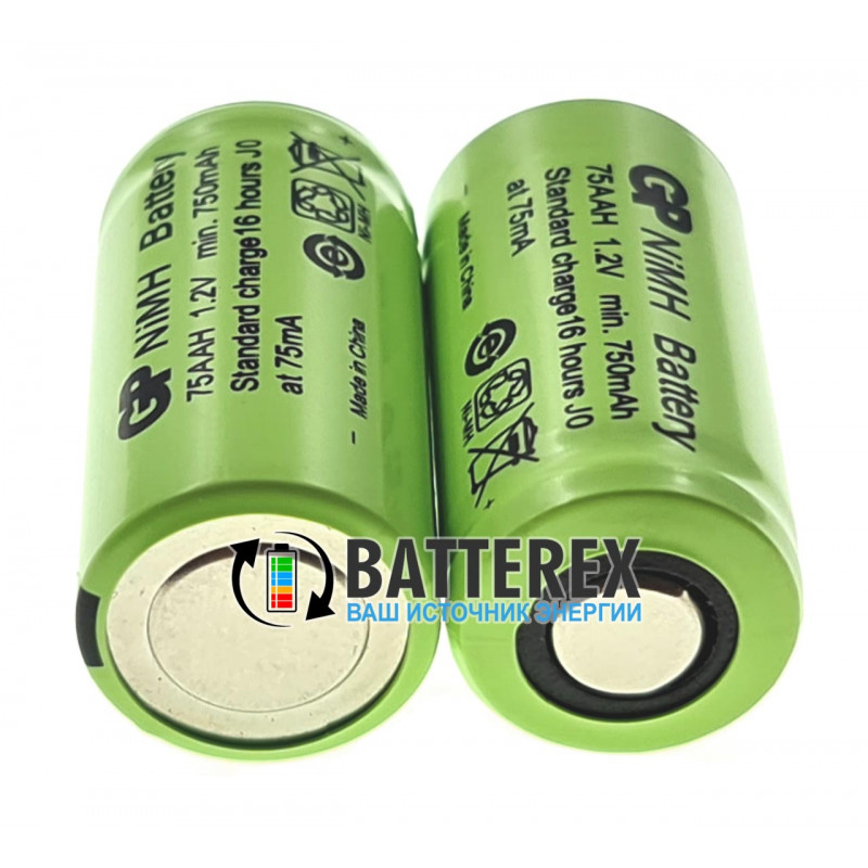 Аккумулятор промышленный 2/3 AA GP 750mah 1.2V 75AAH NiMH с плоским контактом плюс Flat Top Аккумулятор промышленный 2/3 AA GP 750mah 1.2V 75AAH NiMH с плоским контактом плюс Flat Top