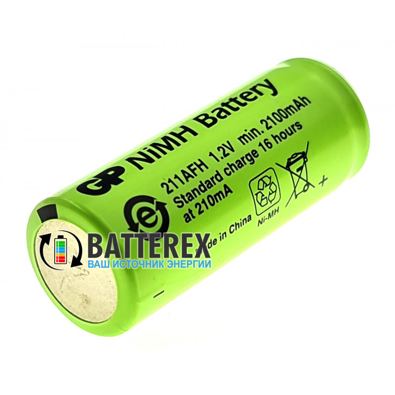 Аккумулятор технический 4/5 A GP 211AFH NiMH 2100mah Flat Top с плоским контактом Плюс Аккумулятор технический 4/5 A GP 211AFH NiMH 2100mah Flat Top с плоским контактом Плюс