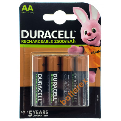 AA Duracell 2500 mah - 4 шт. в блистере - 2021 год