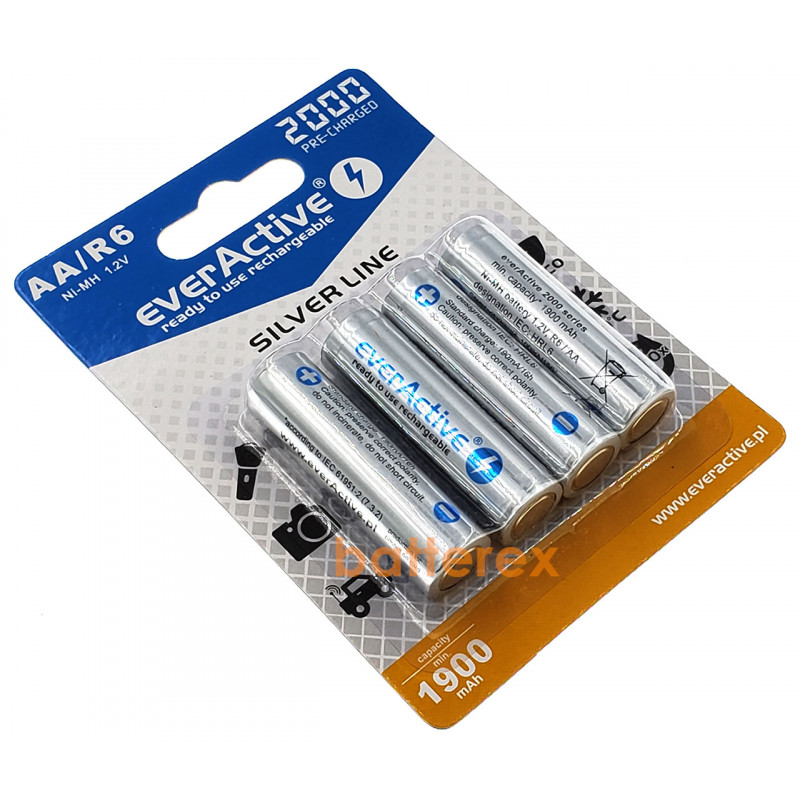 АА аккумуляторы EverActive 2000 mah Silver Line - 4 шт. в блистере