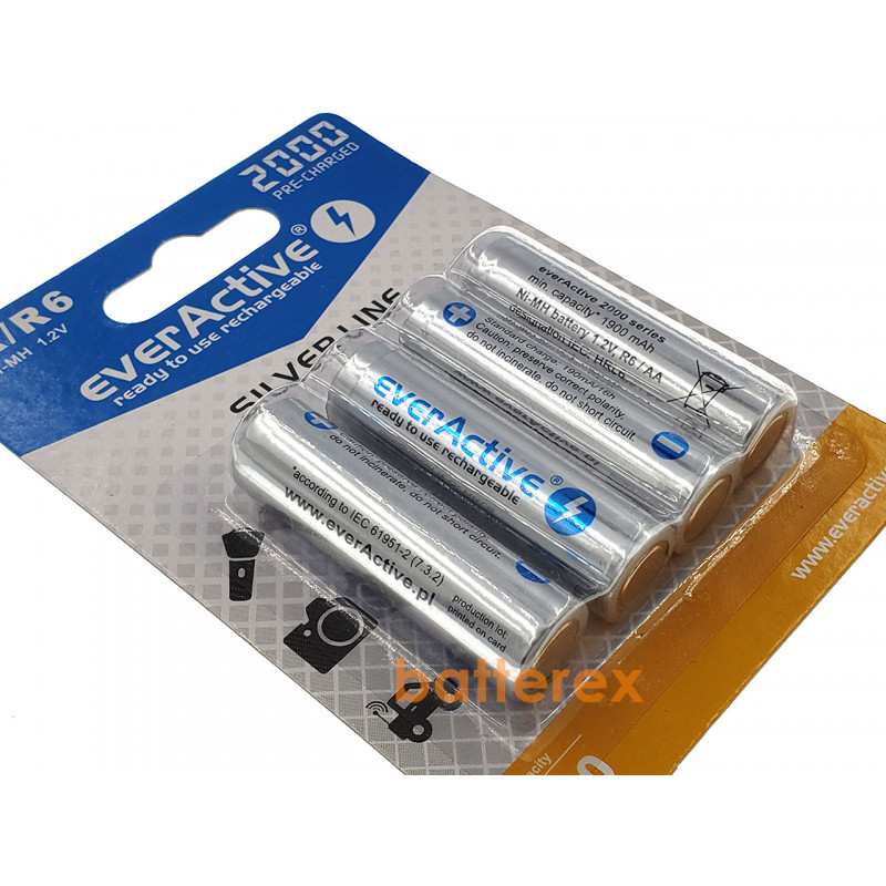 АА аккумуляторы EverActive 2000 mah Silver Line - 4 шт. в блистере