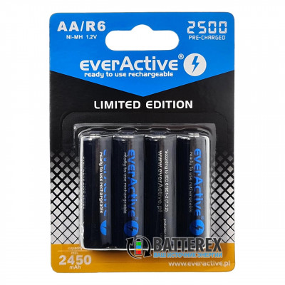 AA EverActive 2500mah Limited Edition высокотоковые с низким саморазрядом - упаковка 4 шт.