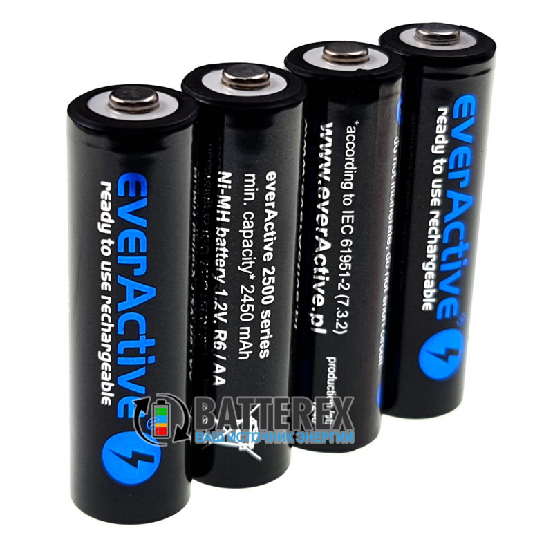 Пальчиковые АА аккумуляторы AA EverActive 2500mah Limited Edition - упаковка 4 шт. в блистере