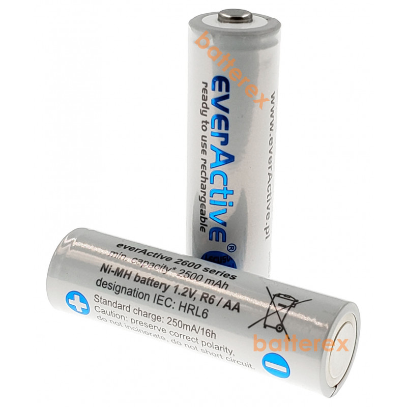 Пальчиковые АА аккумуляторы EverActive 2600 mah поштучно